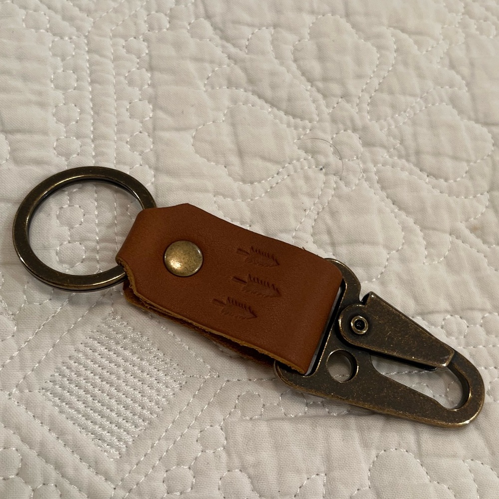 Portland Leather Tan Key Holder with Metal Clip